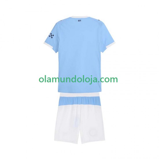 Camisola Manchester City Criança Equipamento Primeiro 2025-2026 Manga Curta